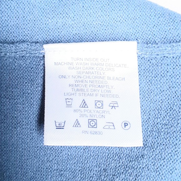 Lands End Womens Baby Blue Twisted Scoop Neck Pullover Sweater Size Large Petite - Picture 7 of 7